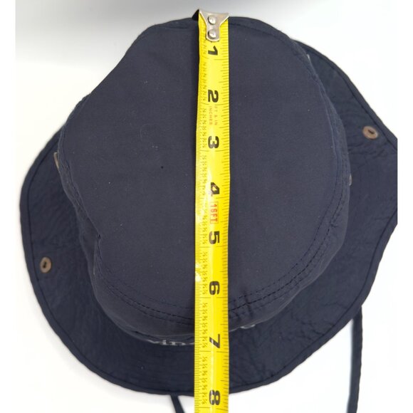 Vineyard Vines Navy Bucket Hat Boonie Sun Hat Mesh Lined Adjustable Chin Strap - Picture 5 of 7
